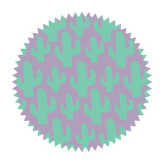 Fototapeta premium seal stamp with cactus plant design over white background, colorful design. vector illustration