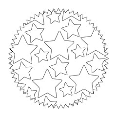 seal stamp with stars design over white background, vector illustration
