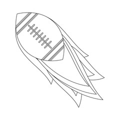 American football ball on Fire icon over white background, vector illustration