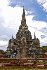 Fototapeta na wymiar Wat Chaiwatthanaram is a Buddhist temple in the city of Ayutthaya Historical Park, THAILAND.