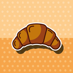 fresh croissant bakery product dots background vector illustration
