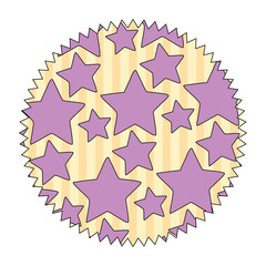 seal stamp with stars design over white background, colorful design.  vector illustration