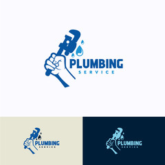 Plumbing Service Logo Template Design. Creative Vector Emblem, for Icon or Design Concept.