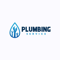 Plumbing Service Logo Template Design. Creative Vector Emblem, for Icon or Design Concept.