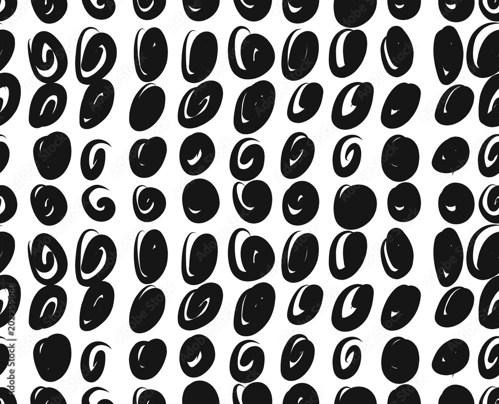 Poster vector seamless pattern with strokes. monochromatic artistic backdrop. repeatable pattern with hand 