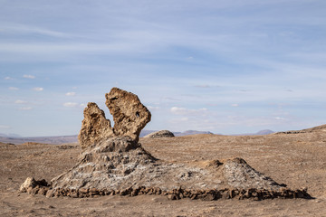 rock formation in the moon valley in the atacama desert