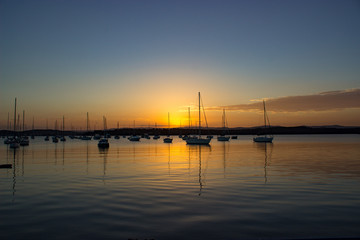 Fototapeta na wymiar sunset in marina