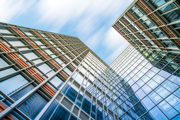 The architectural landscape of the commercial building in the city center of the city