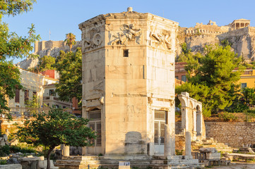 Tower of the Winds, an octagonal Pentelic marble clock tower in the Roman Agora, is considered the...