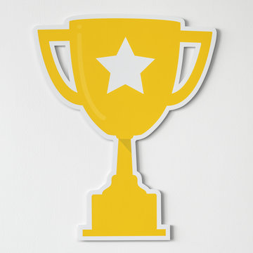 Golden trophy with star icon