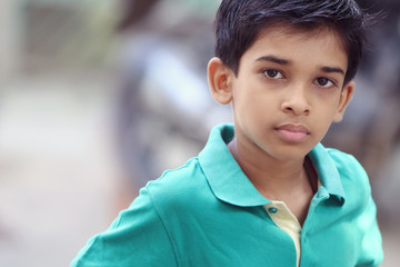     Indian Little Boy Posing to Camera 