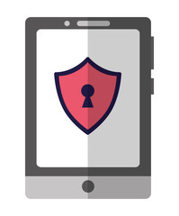 smartphone with shield virus icon vector illustration design