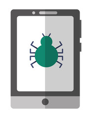 smartphone with bug virus icon vector illustration design