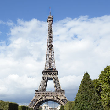 Eiffel Tower paris france distant landscape view photo square format