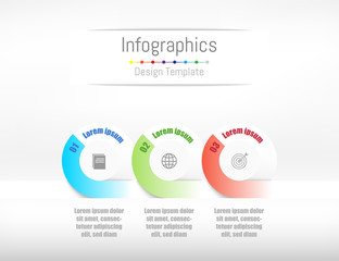 Infographic design elements for your business data with 3 options, parts, steps, timelines or processes. Vector Illustration.