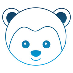 cute monkey face toy adorable vector illustration degraded color