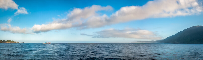 Naklejka na ściany i meble Milford Sound Fjord Opening to Tasman Sea in New Zealand