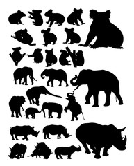 Several animal silhouette. Vector, illustration. Good use for symbol, logo, web icon, mascot, sign, or any design you want.