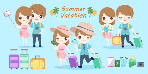 couple with summer vacation