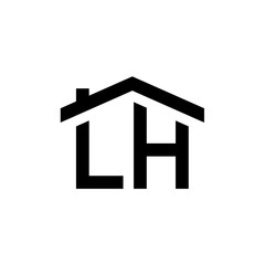 Letter L H logo with shape house vector illustration template