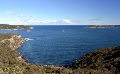 North Head and South Head view from Dobroyd Head lookout in Sydney Harbour.