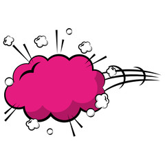explosion pop art with cloud shaped icon vector illustration design