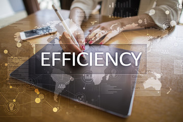 Efficiency Growth concept. Business and technology. Virtual screen.