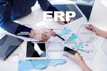 Enterprise resources planning business and technology concept.