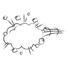 cloud speech bubble comic style vector illustration outline