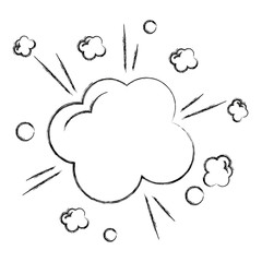 cloud speech bubble comic style vector illustration outline