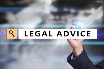 Legal advice ext on virtual screen. Consulting. Attorney at law. lawyer, Business and Finance concept.