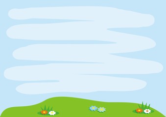 Meadow and sky, vector background, concept