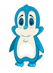 cute penguin cartoon vector illustration on white background