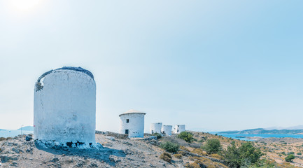 Traditional restored windmills on top of Bodrum