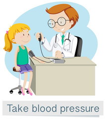 Obraz premium A Girl with Doctor Take Blood Pressure