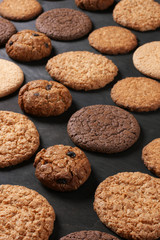 Various cookies on black