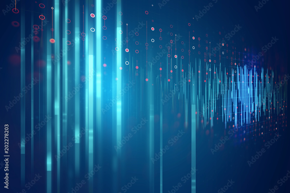 Poster blue geometric shape abstract technology background