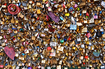 Love lock abstract, Pont des Arts, Paris, France 