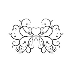 Swirling decorative floral element.