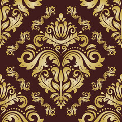 Fototapeta premium Orient vector classic pattern. Seamless abstract golden background with vintage elements. Orient background. Ornament for wallpaper and packaging