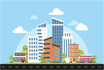 Fototapeta premium Green Ecology Modern City Urban Landscape Friendly Environment Vector Inspiration Skyline Buildings Architecture