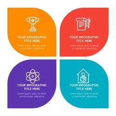 Flat business, education infographic timeline template with floral shape for presentations, advertising, annual reports