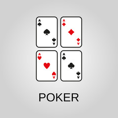 Poker icon. Poker symbol. Flat design. Stock - Vector illustration