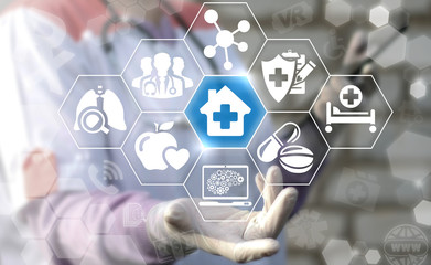 Concept of Family Medicine. Healthcare, Medicine and Charity. Home Health. Medical Building. Doctor...