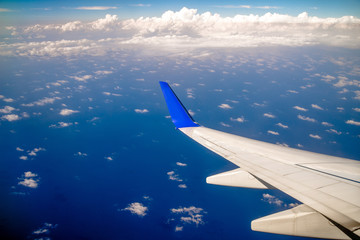 Fototapeta premium Sky and clouds from a plane over Spain 