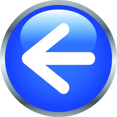 Purple Shiny round button with Left arrow mark
