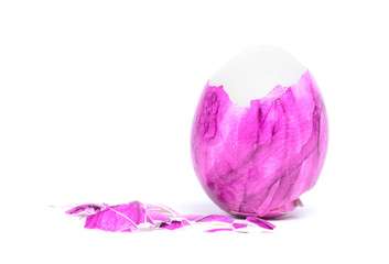 Painted egg, pealed easter egg