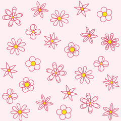 Meadow flowers seamless pattern