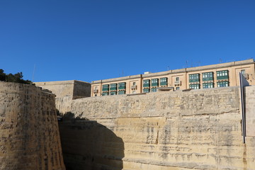 Old city wall of Valletta in Malta 