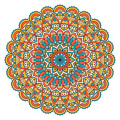 Ethnic ornamental mandala. Decorative design element. Hand drawn vector illustration